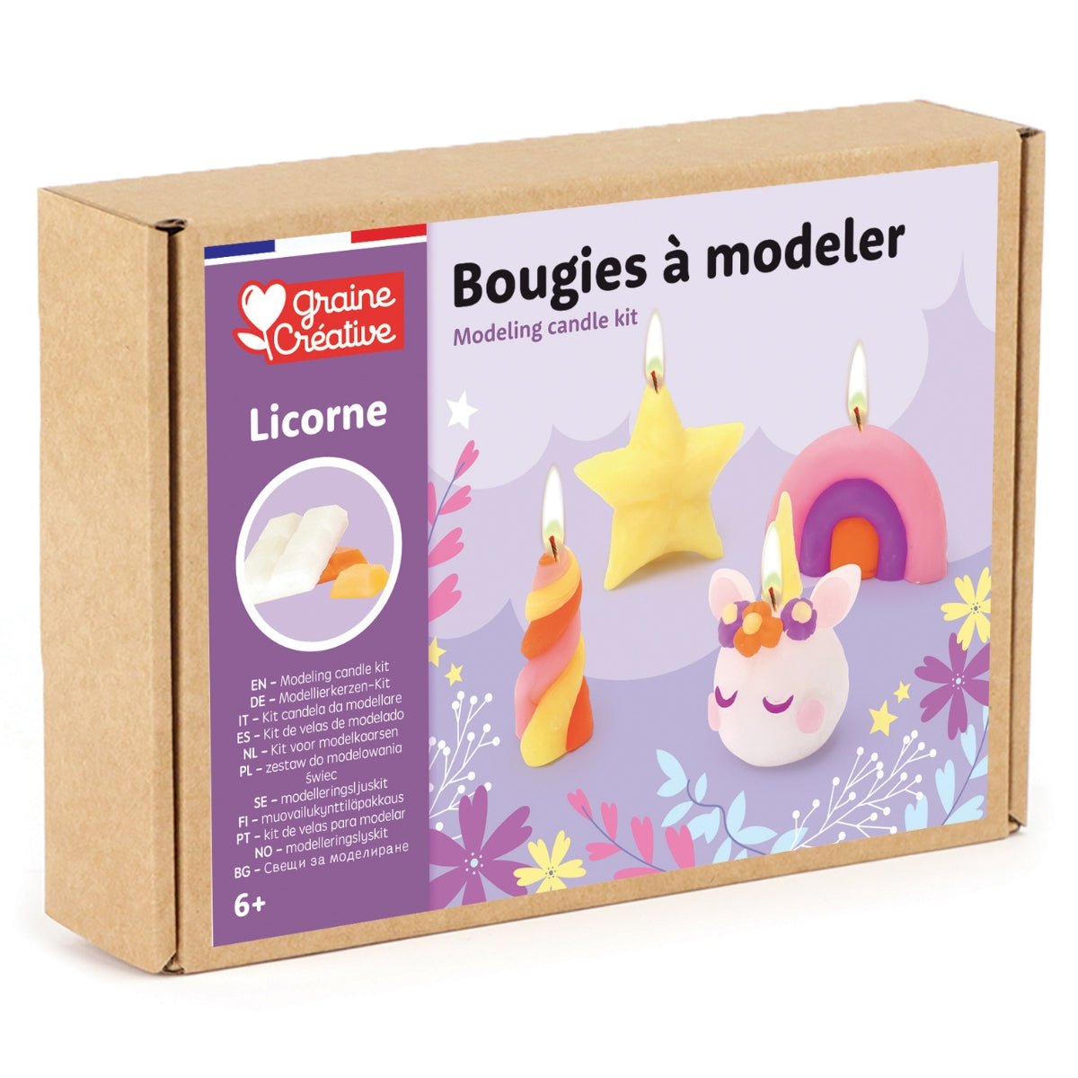 Kit Bougies à Modeler Licorne – DIY Créatif Enfant