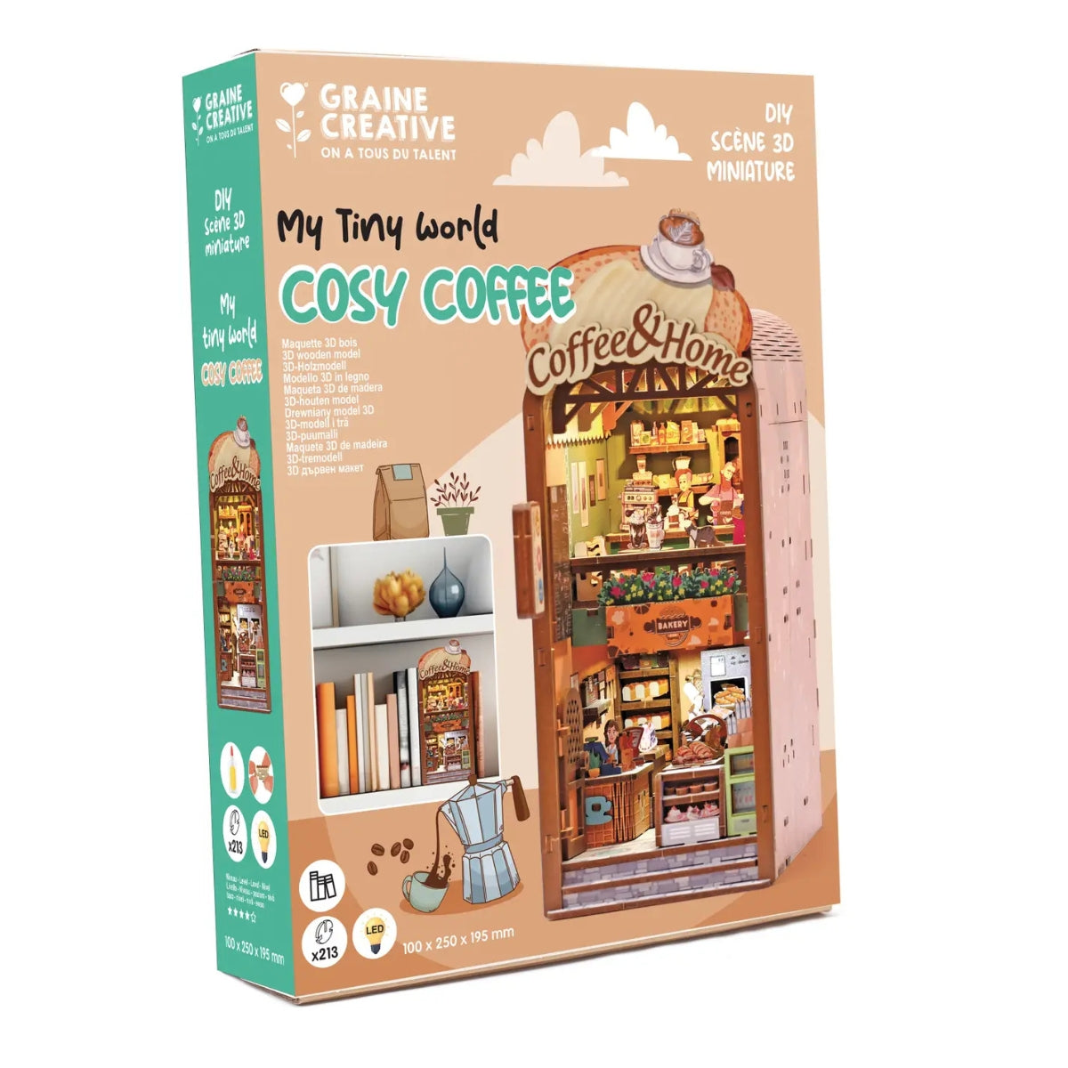 Maquette 3D Bois Cosy Coffee | Kit Modélisme Miniature à Construire