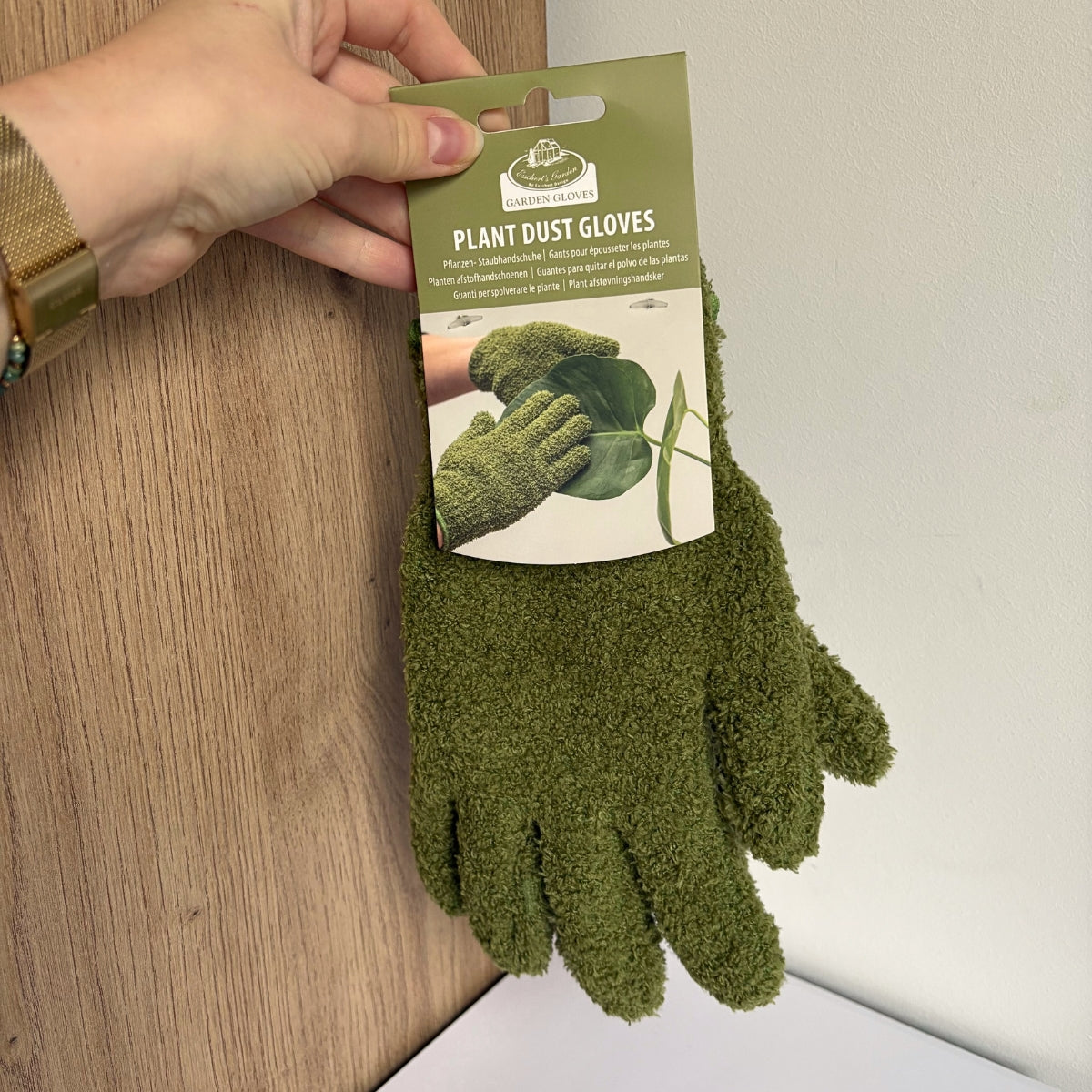 Gants verts anti-poussière pour plantes