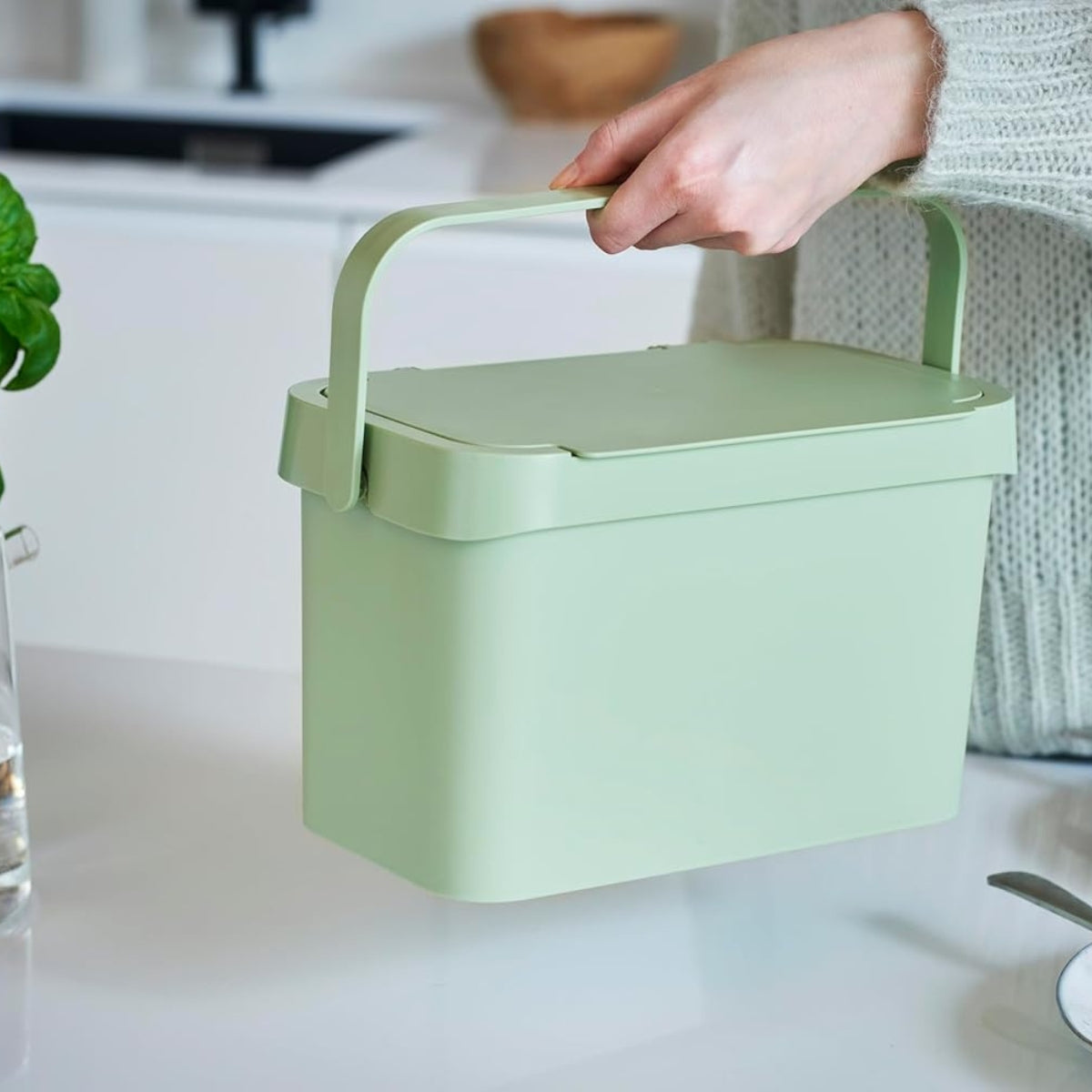 Seau à compost et déchets alimentaires 5 L - vert