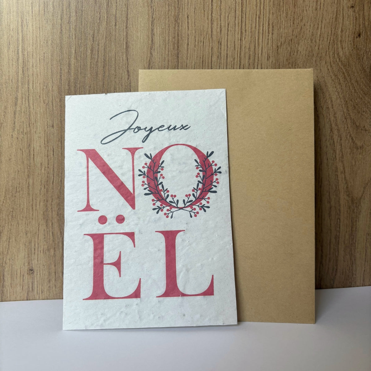 Carte ensemencée à planter - Joyeux Noël couronne