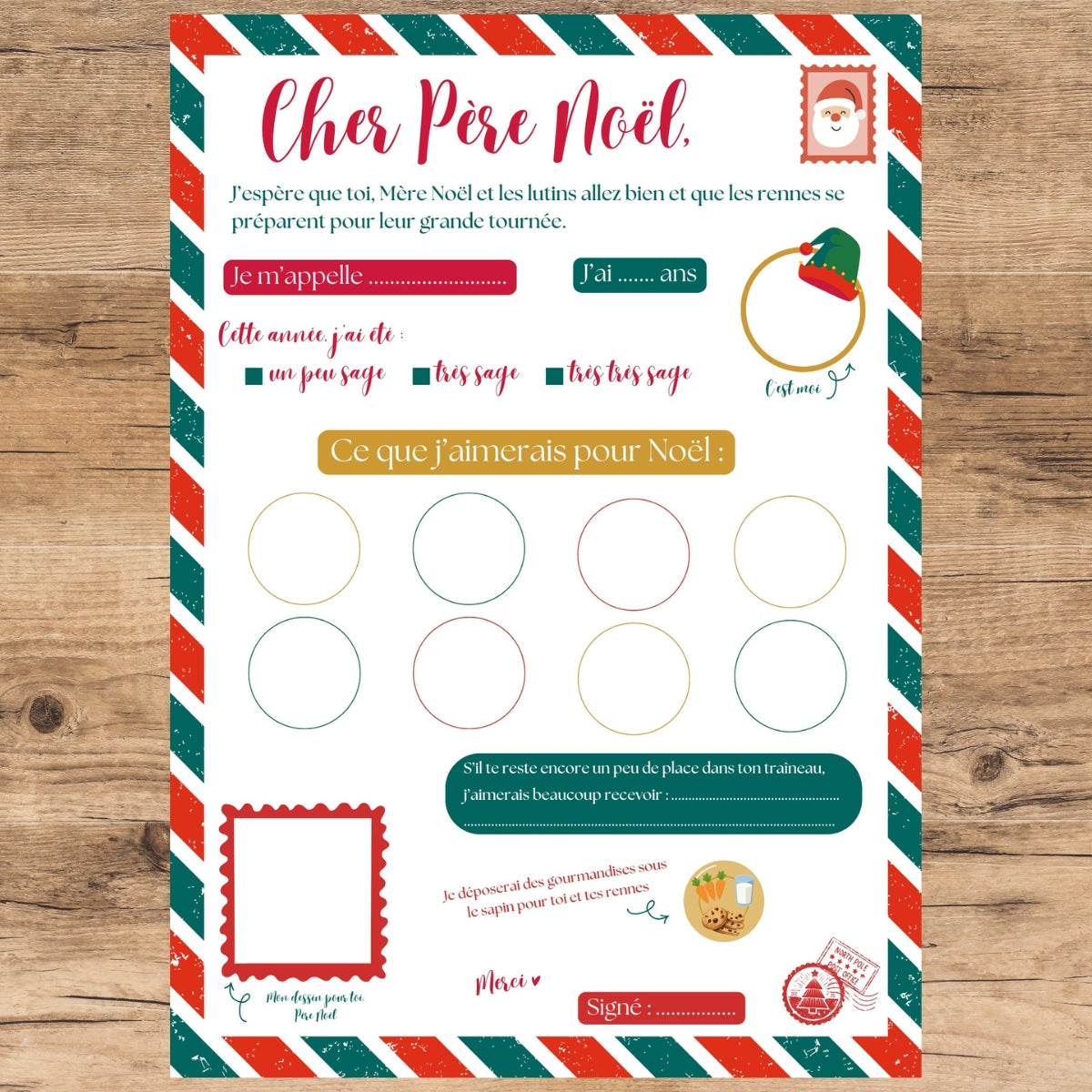 Kit ma lettre au Père Noël à compléter