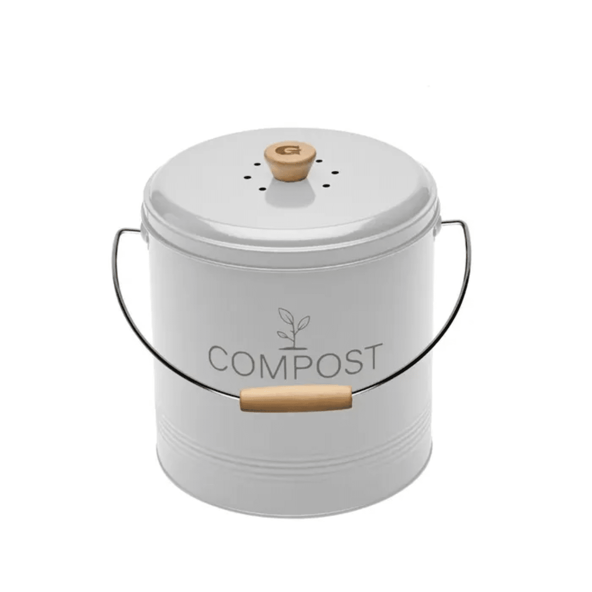 Seau à compost rond blanc - 8 L