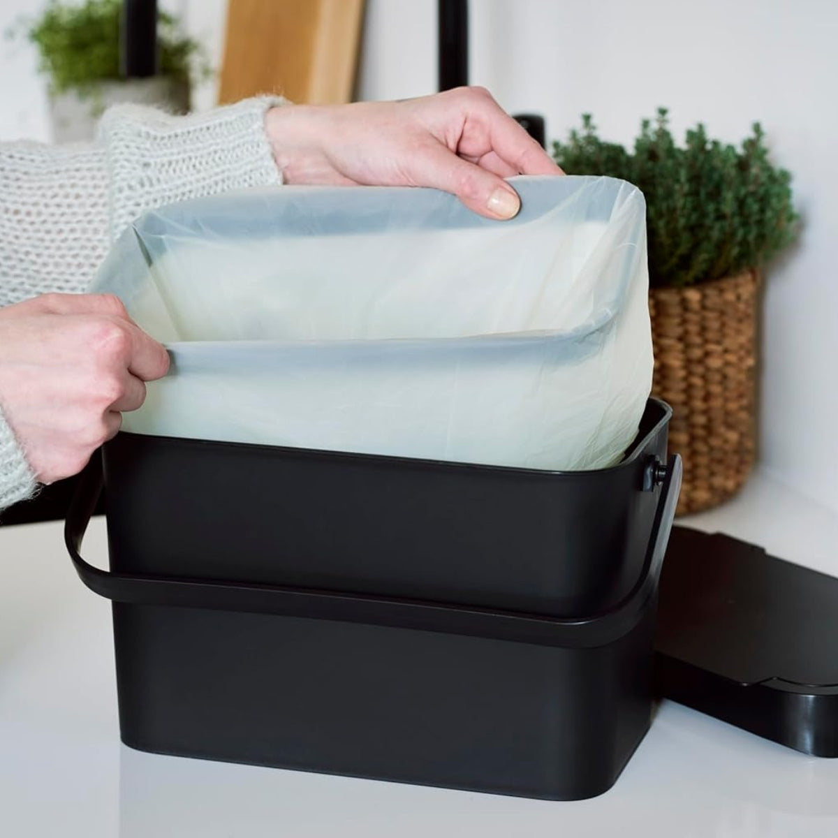 Seau à compost et déchets alimentaires 5 L - noir