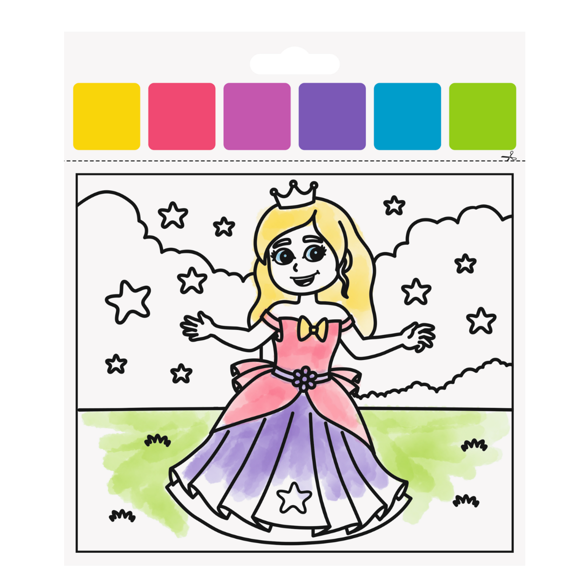Set de coloriage "princesse" peinture à l'eau