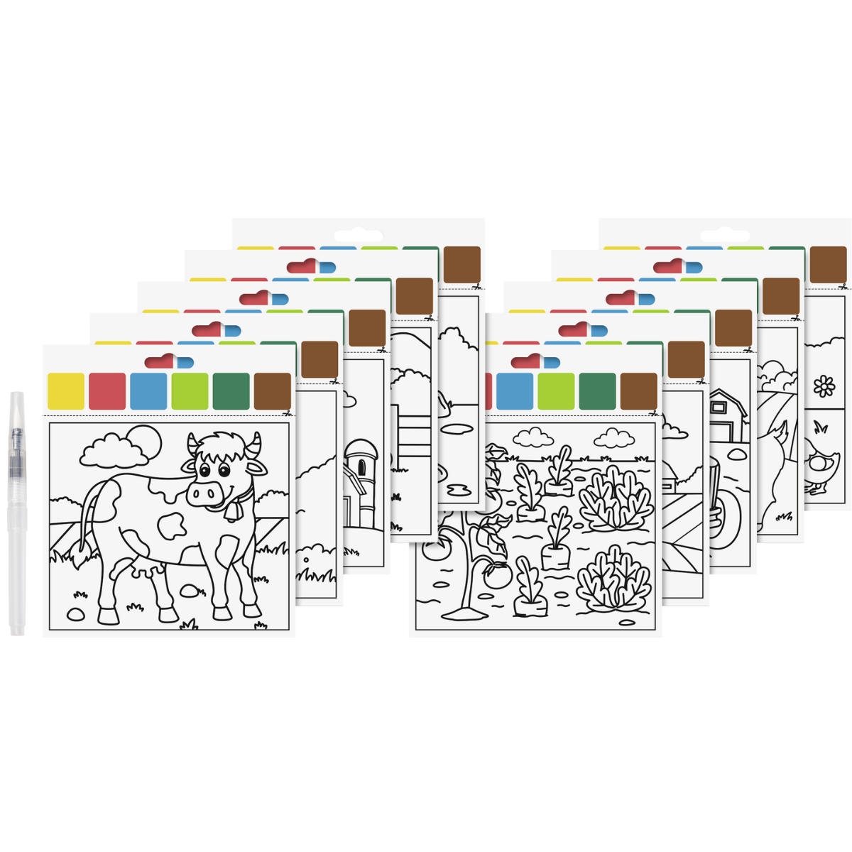 Set de coloriage "ferme" peinture à l'eau