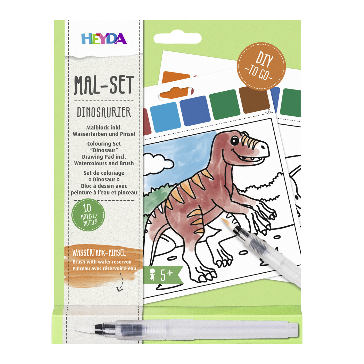 Set de coloriage "dinosaure" peinture à l'eau
