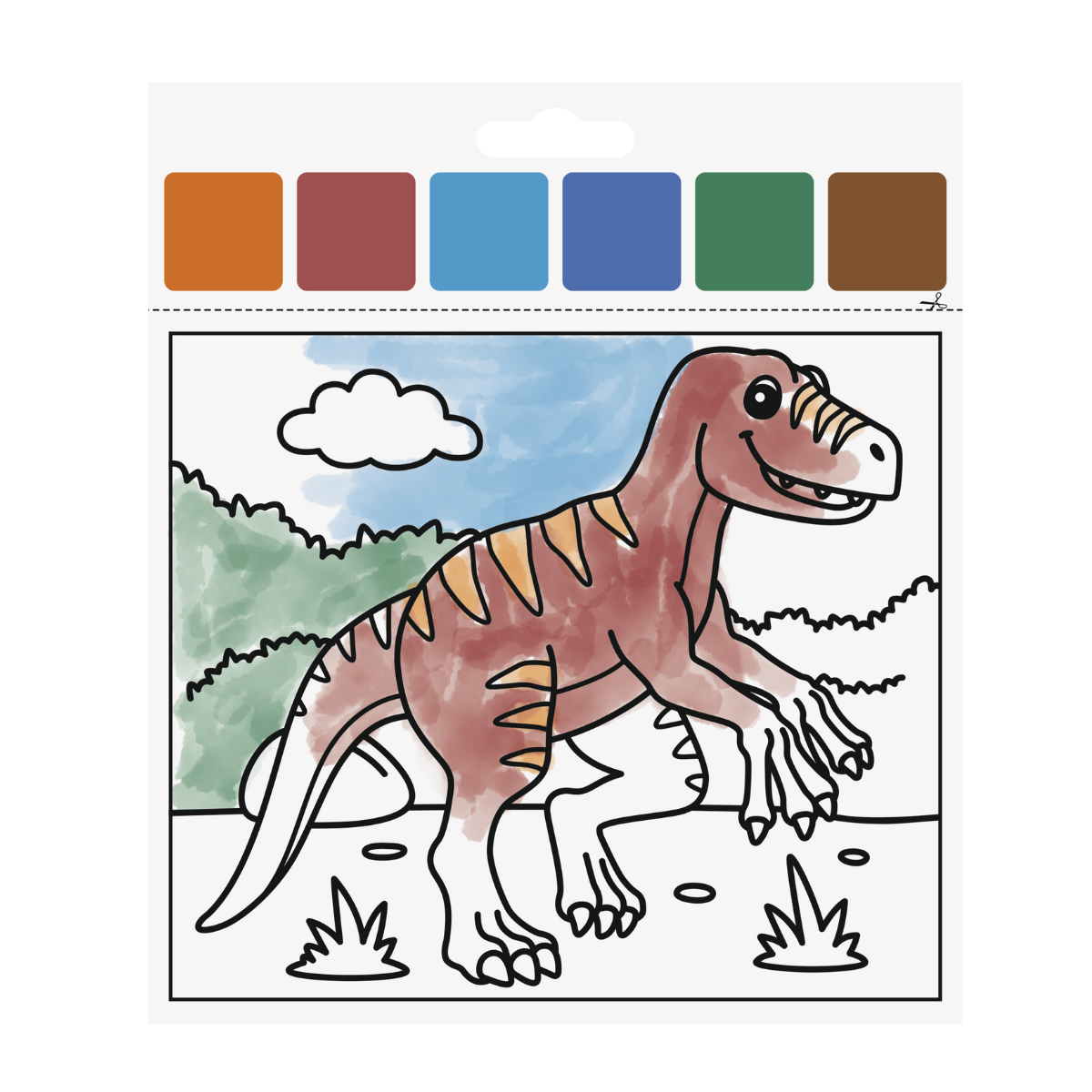 Set de coloriage "dinosaure" peinture à l'eau