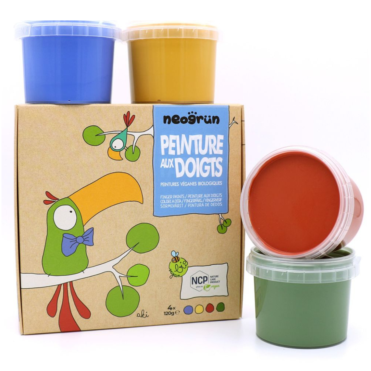 Peinture aux doigts 4 couleurs primaires