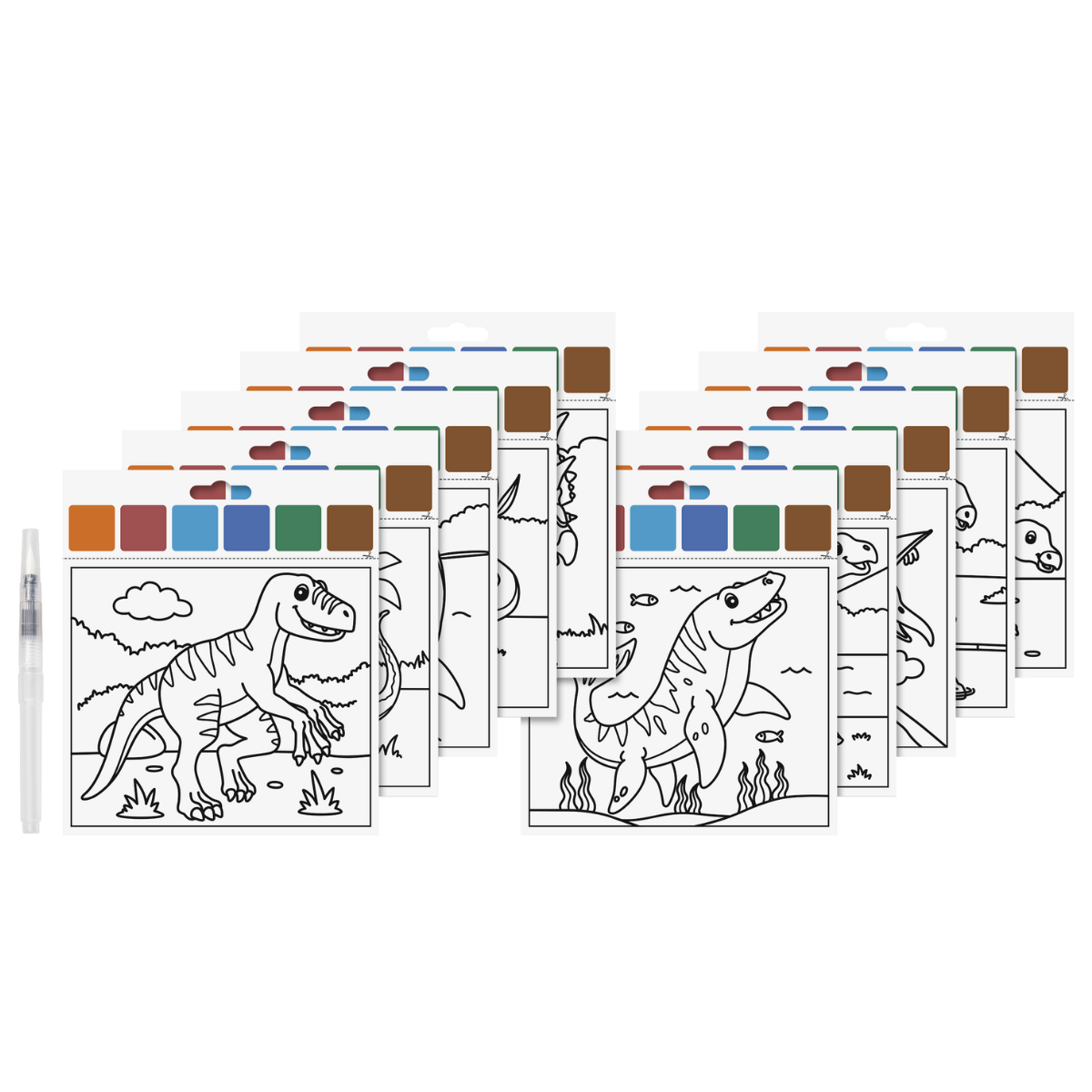 Set de coloriage "dinosaure" peinture à l'eau