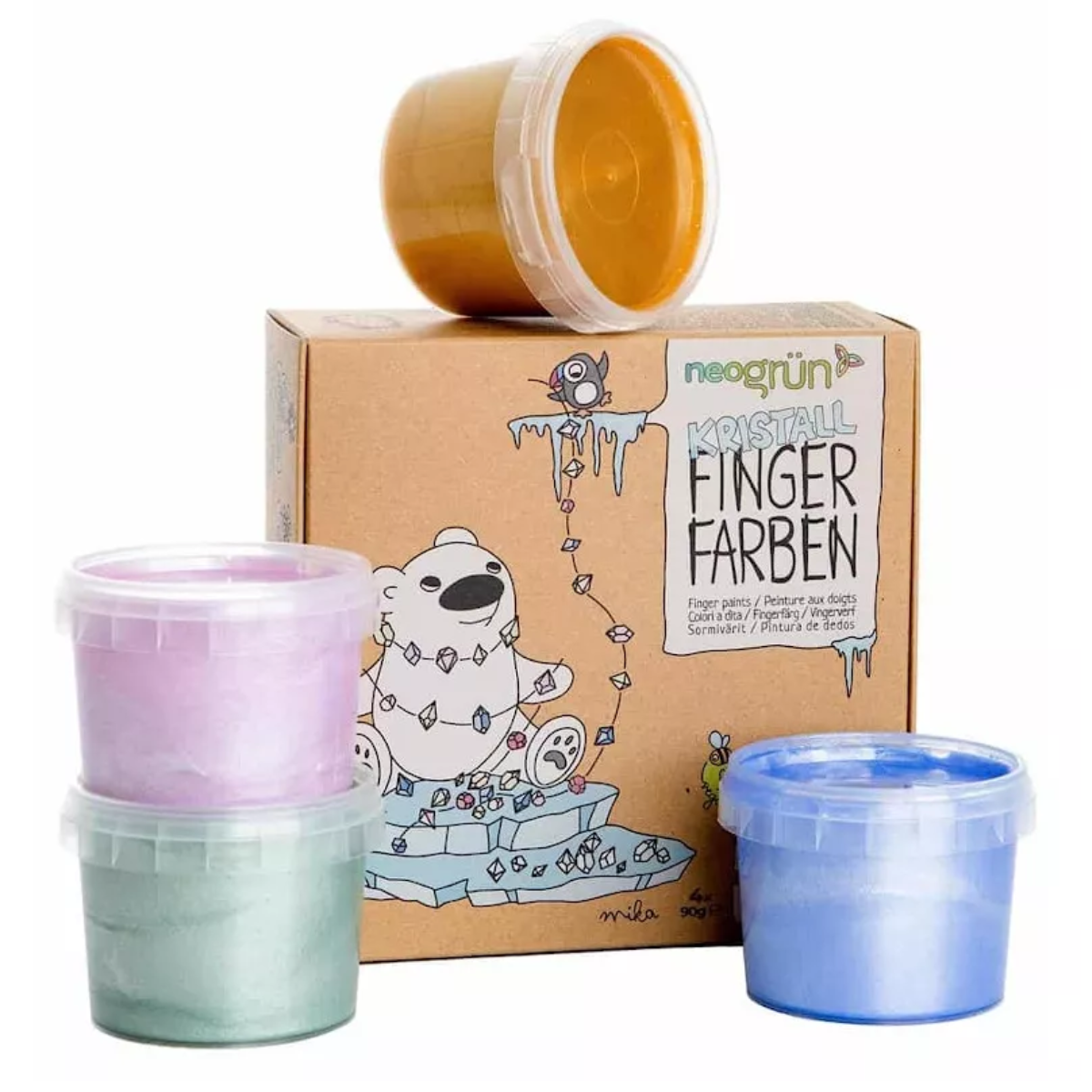 Peinture aux doigts 4 couleurs cristal