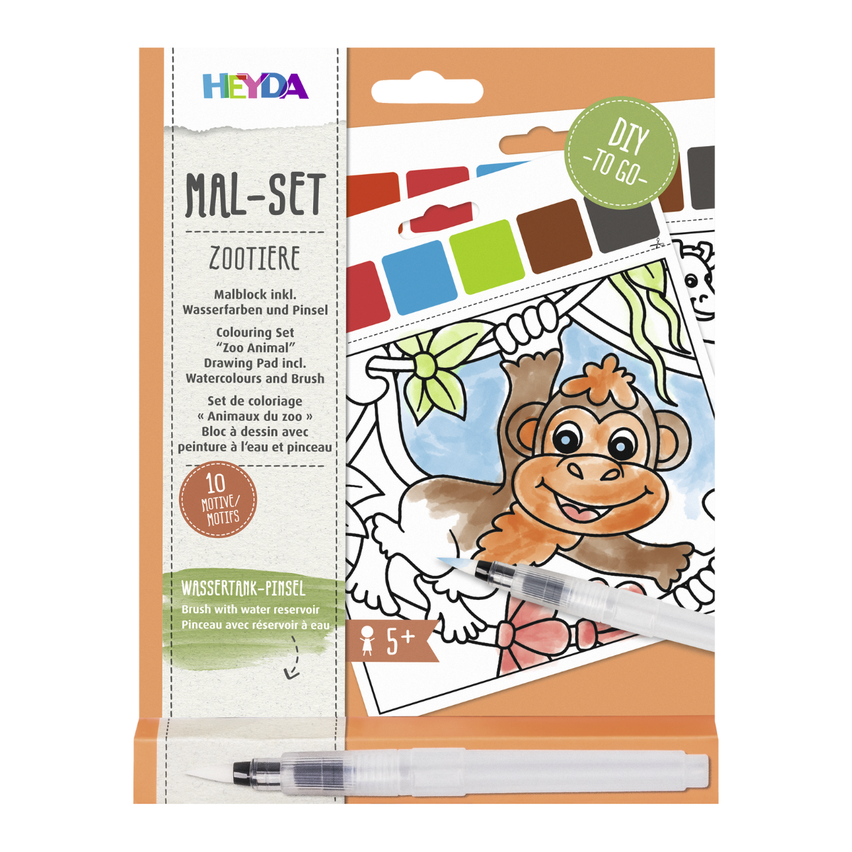 Set de coloriage "zoo" peinture à l'eau