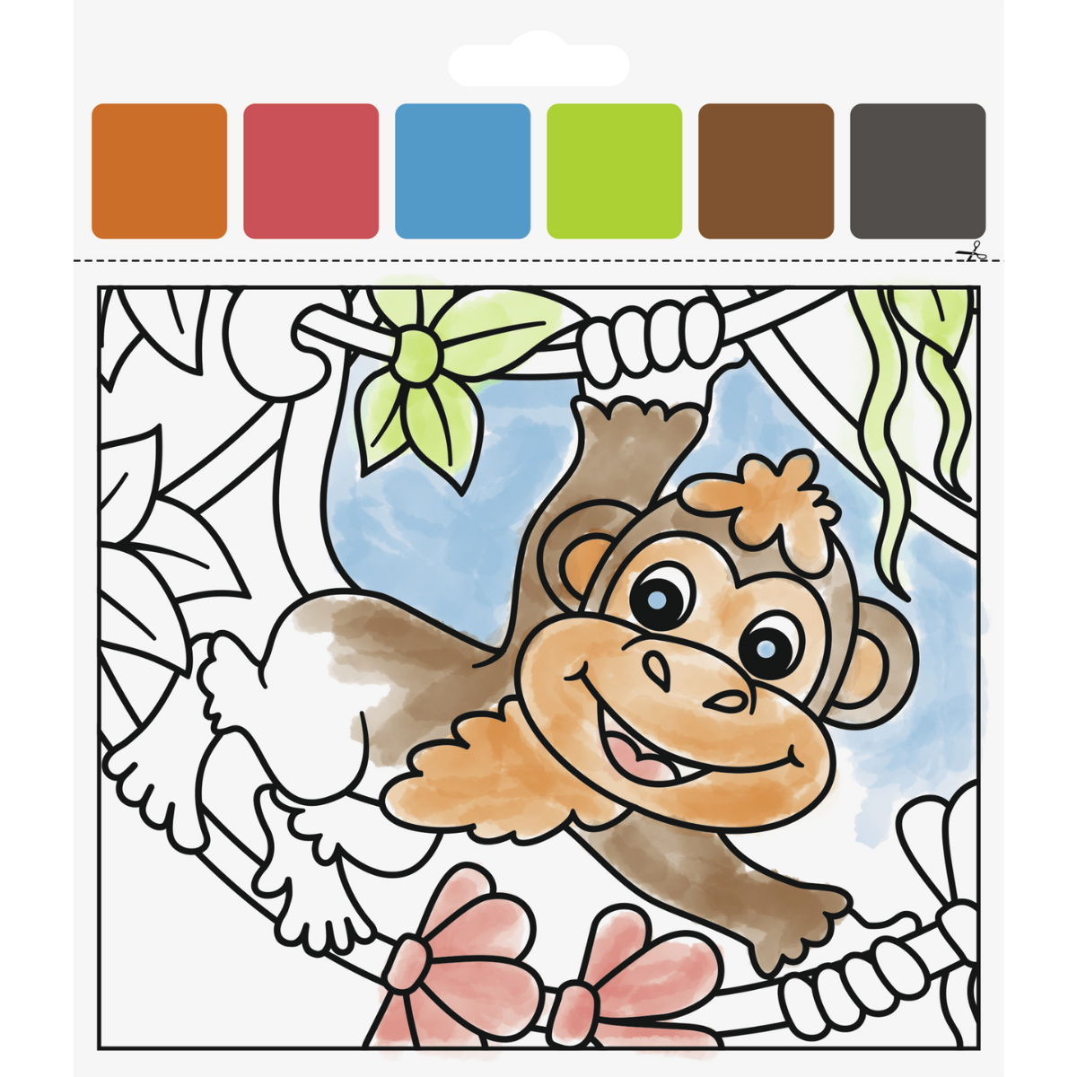 Set de coloriage "zoo" peinture à l'eau
