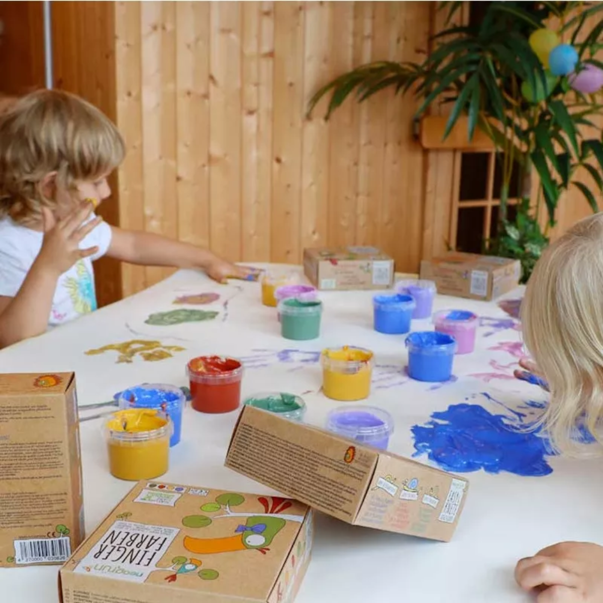 Peinture aux doigts 4 couleurs cristal