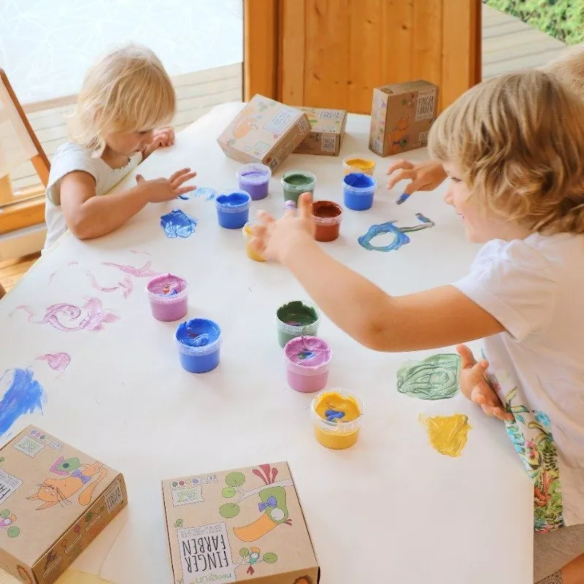 Peinture aux doigts 4 couleurs cristal