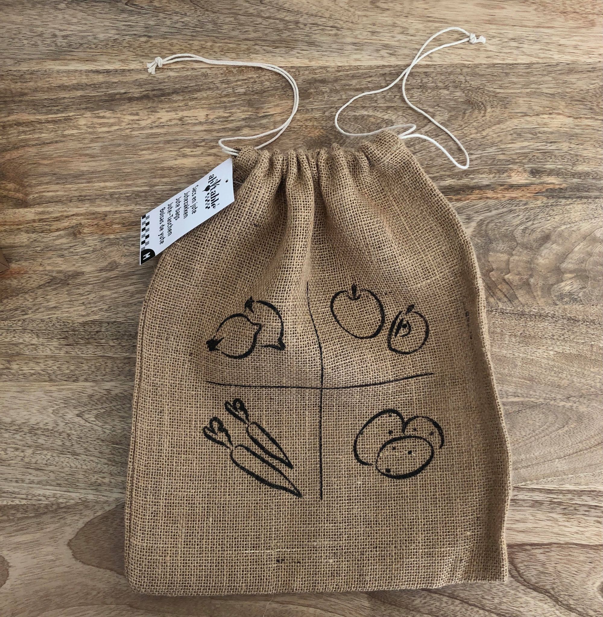Sac en jute pour fruits et légumes (Taille au choix)