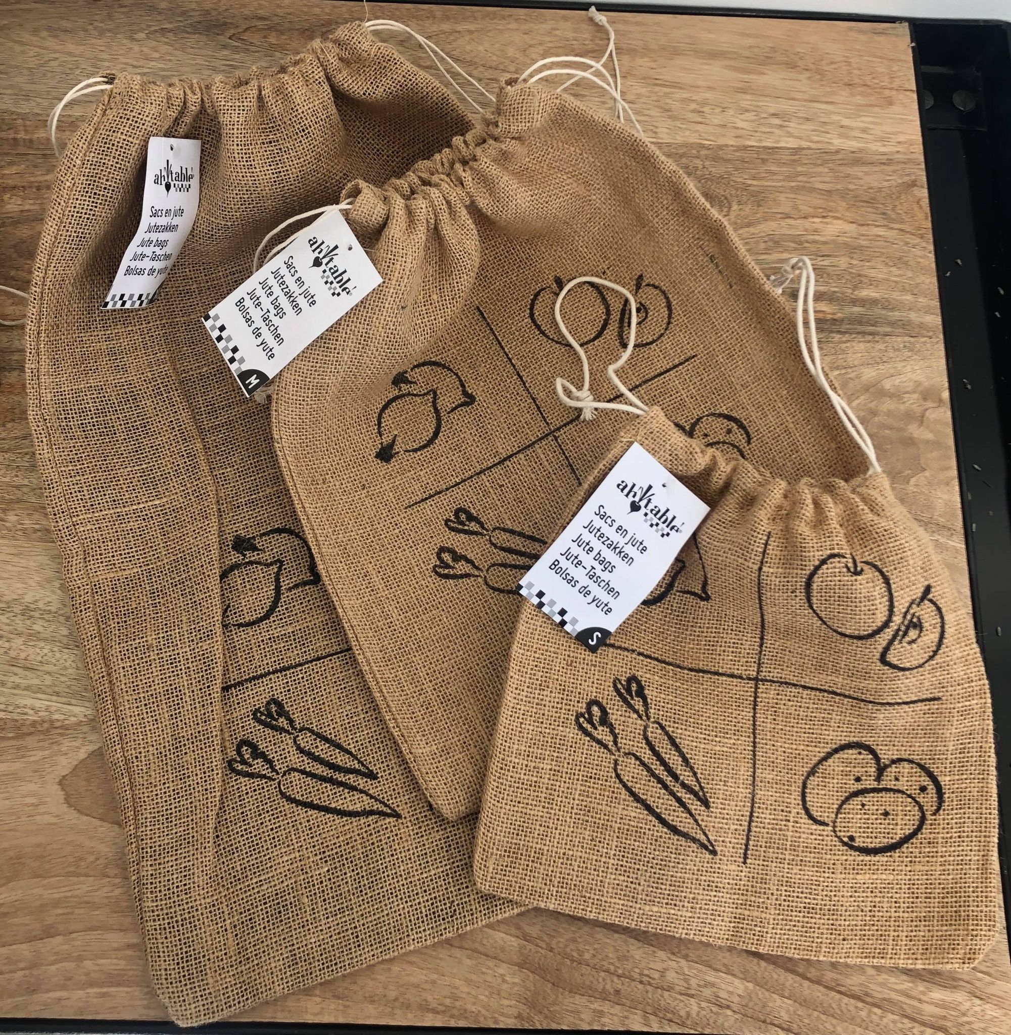 Sac en jute pour fruits et légumes (Taille au choix)