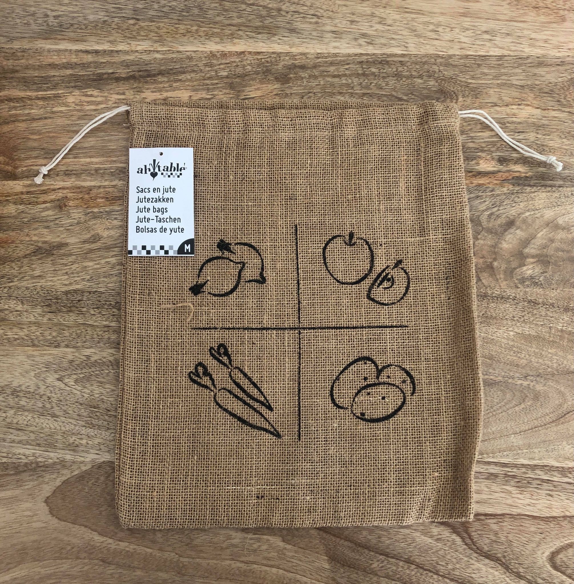 Sac en jute pour fruits et légumes (Taille au choix)