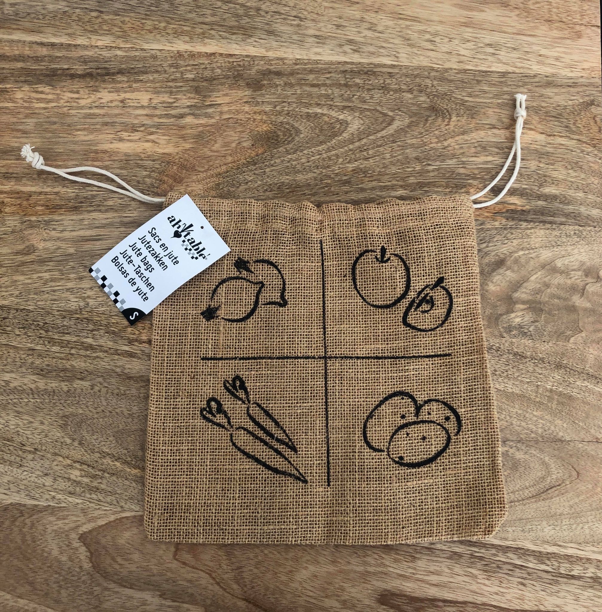 Sac en jute pour fruits et légumes (Taille au choix)