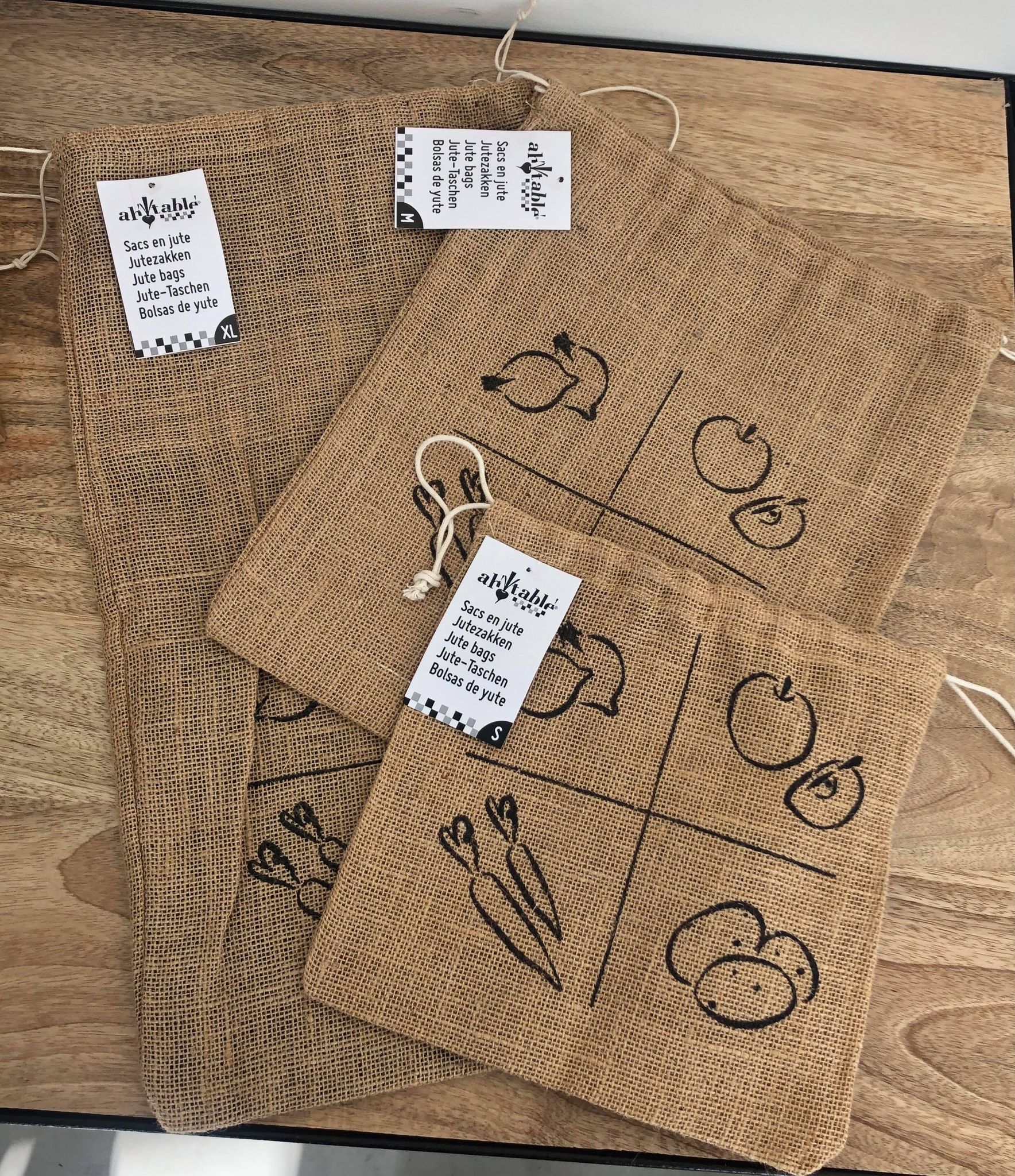 Sac en jute pour fruits et légumes (Taille au choix)