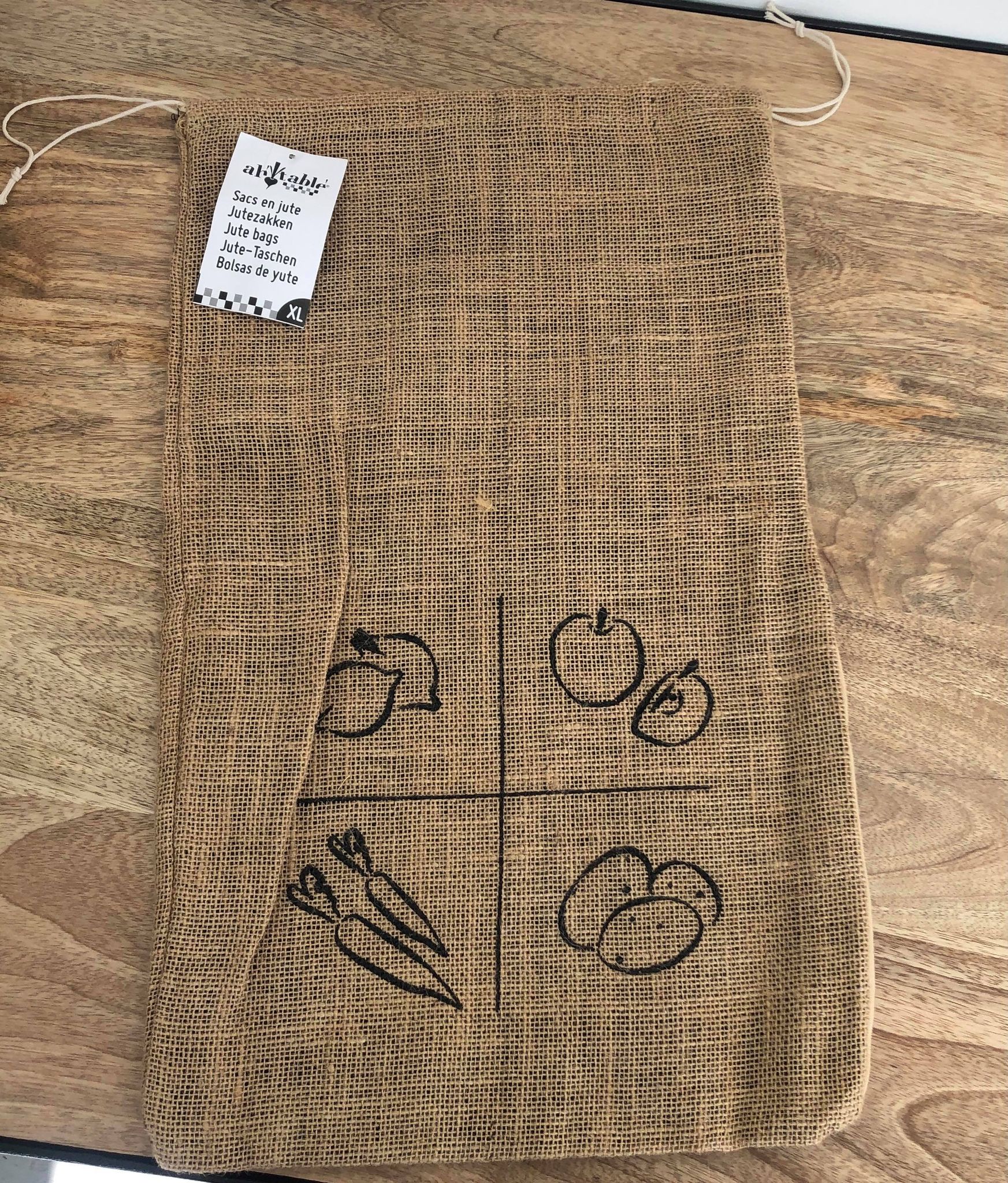 Sac en jute pour fruits et légumes (Taille au choix)