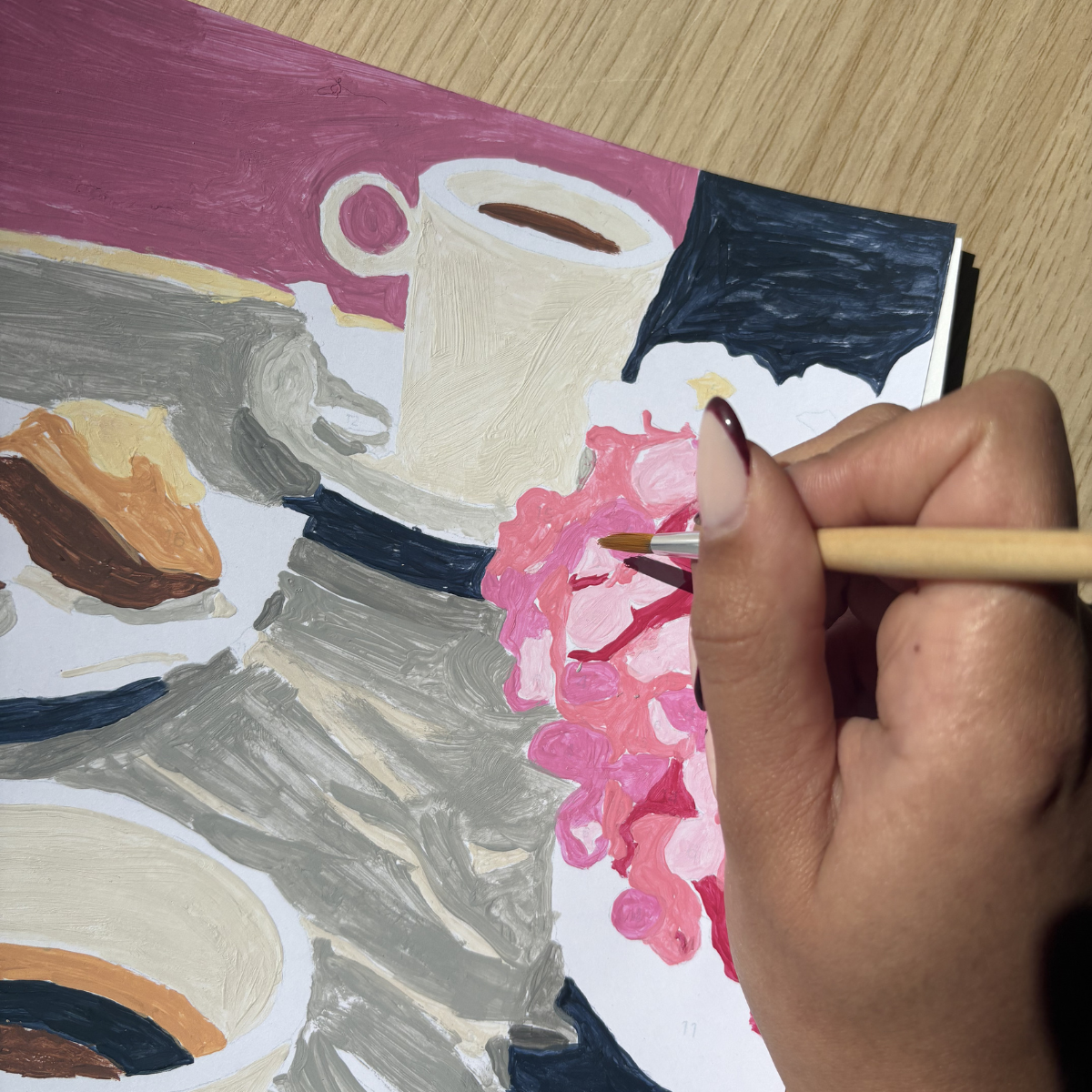 Peinture au numéro - Café en terrasse