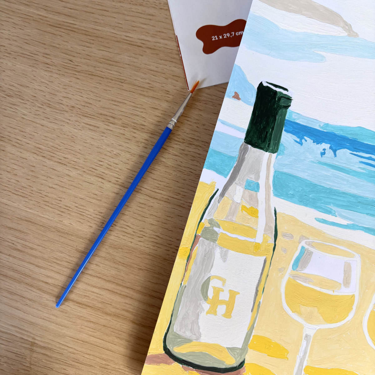 Peinture au numéro - Un verre à la plage