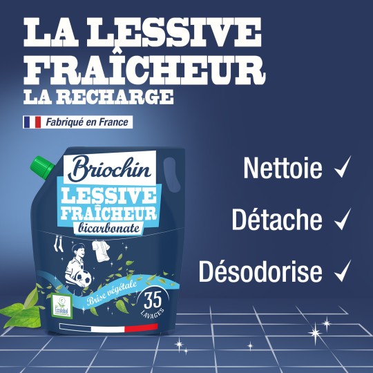 Recharge Lessive Liquide au Bicarbonate – 1,6 L BRIOCHIN