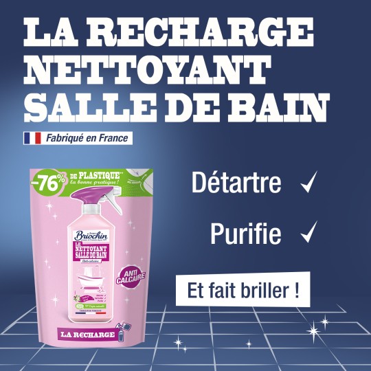 Recharge Nettoyant Salle de Bain 3-en-1 Parfum Floral – 750 ml BRIOCHIN