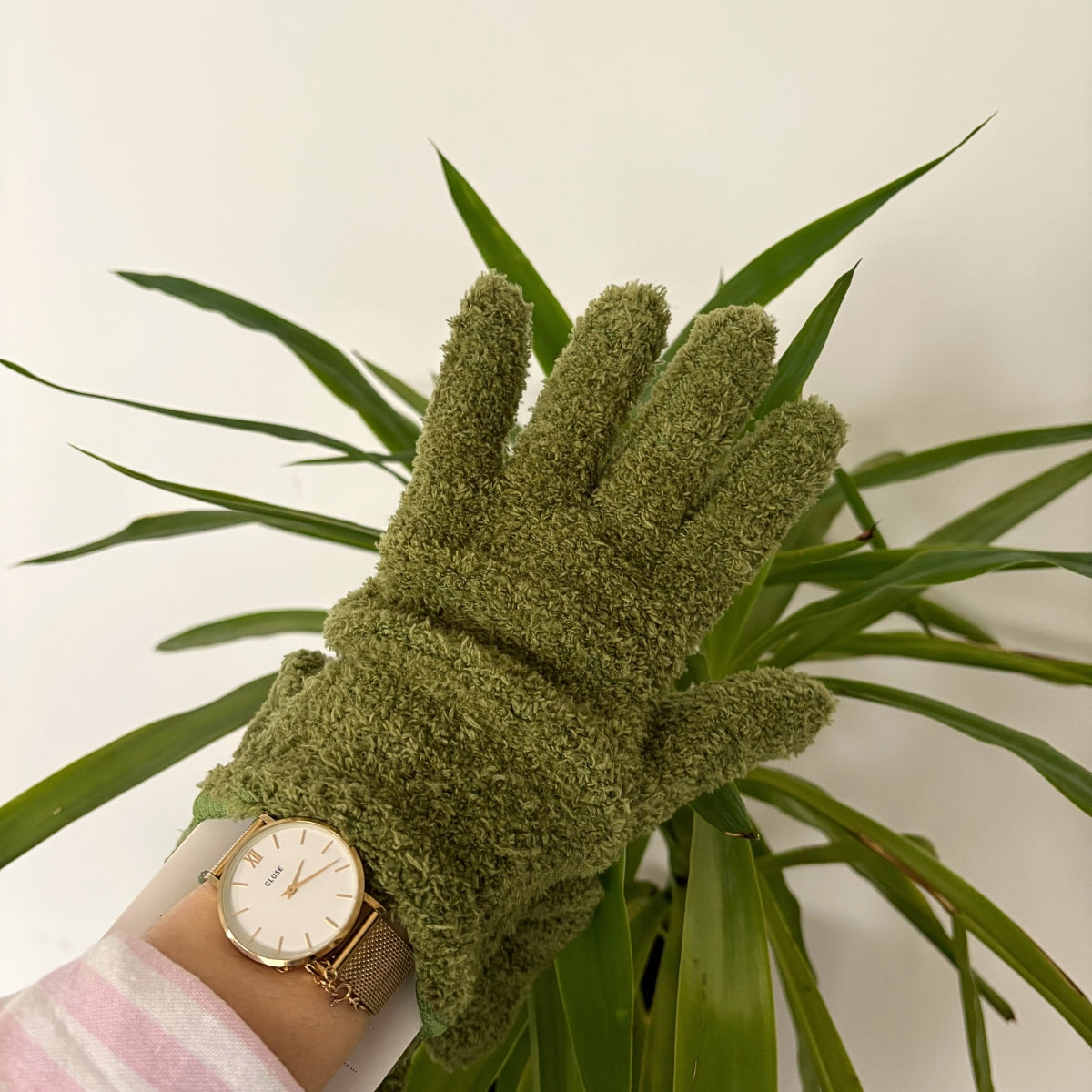 Gants verts anti-poussière pour plantes