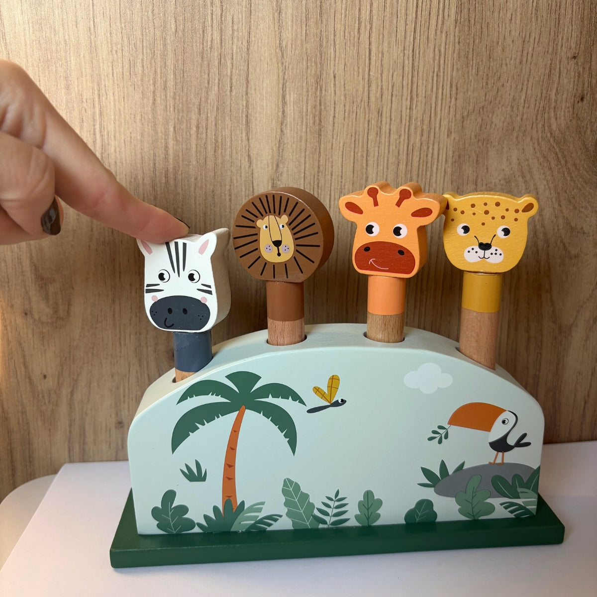Jeu à encastrer Animaux sauteurs « Safari » en bois