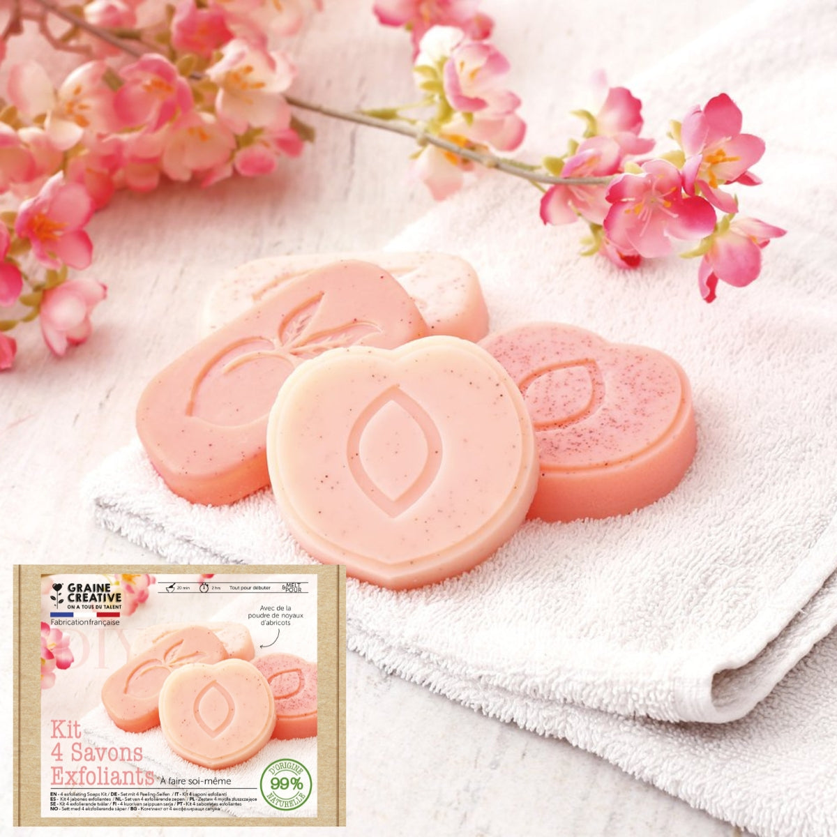 KIT DIY : Coffret 4 savons exfoliants abricot