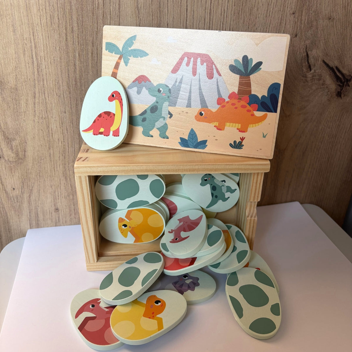 Mémo « Dino » – Jeu de mémoire en bois thème dinosaures