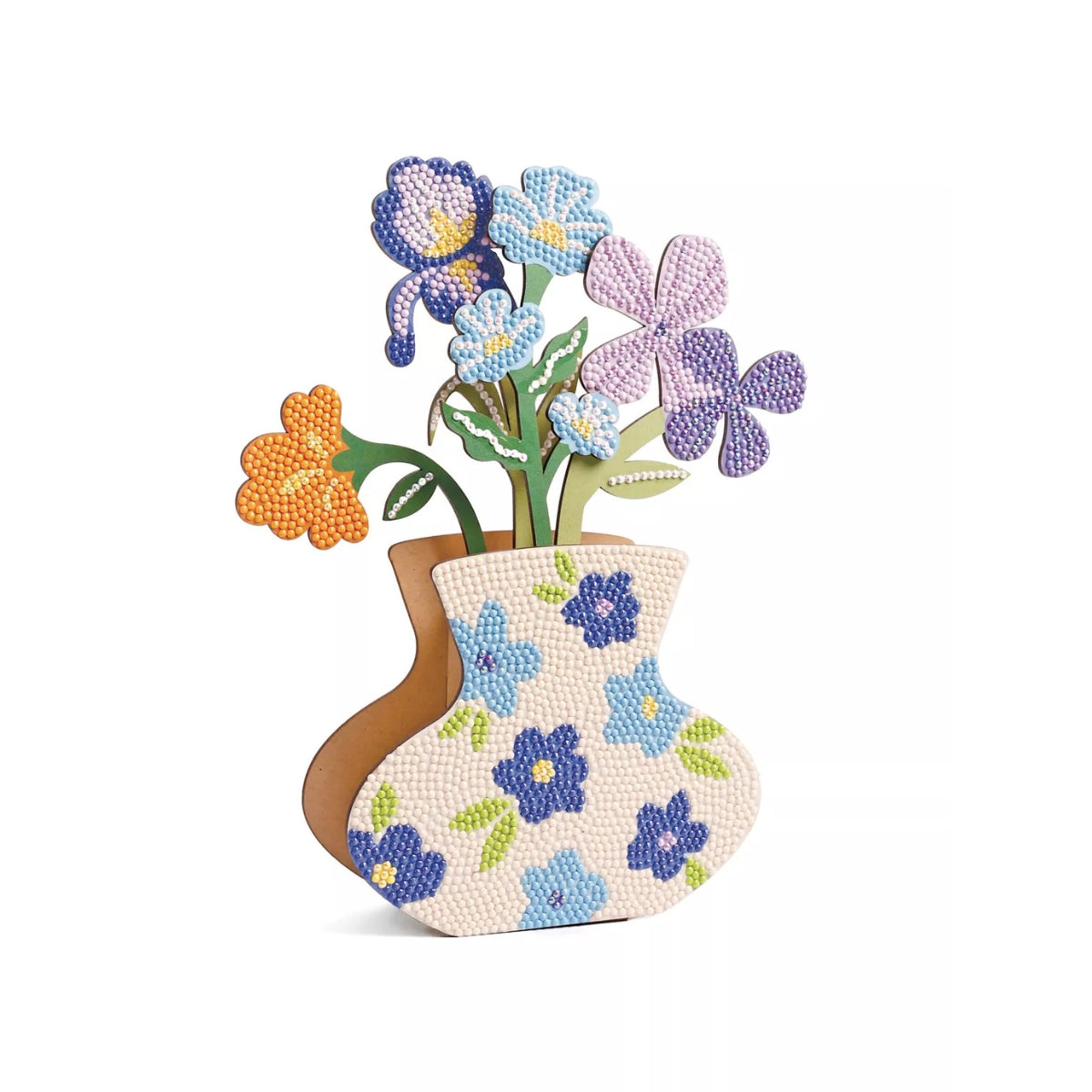 Kit Vase et Fleurs à Strasser Bleu