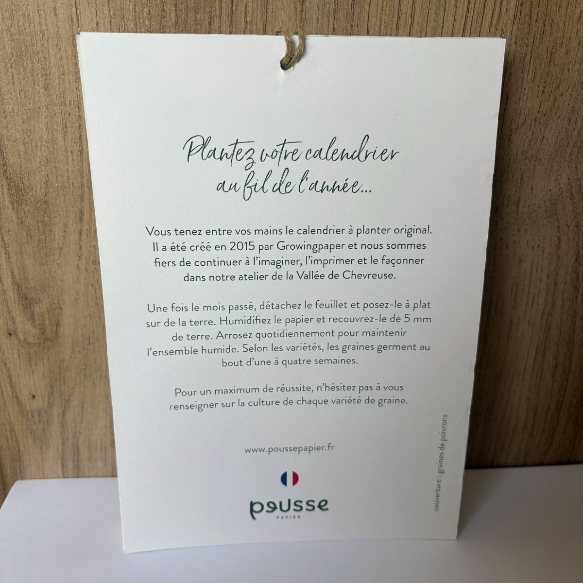 Calendrier ensemencé à planter 2026 - Mots d'ailleurs A6