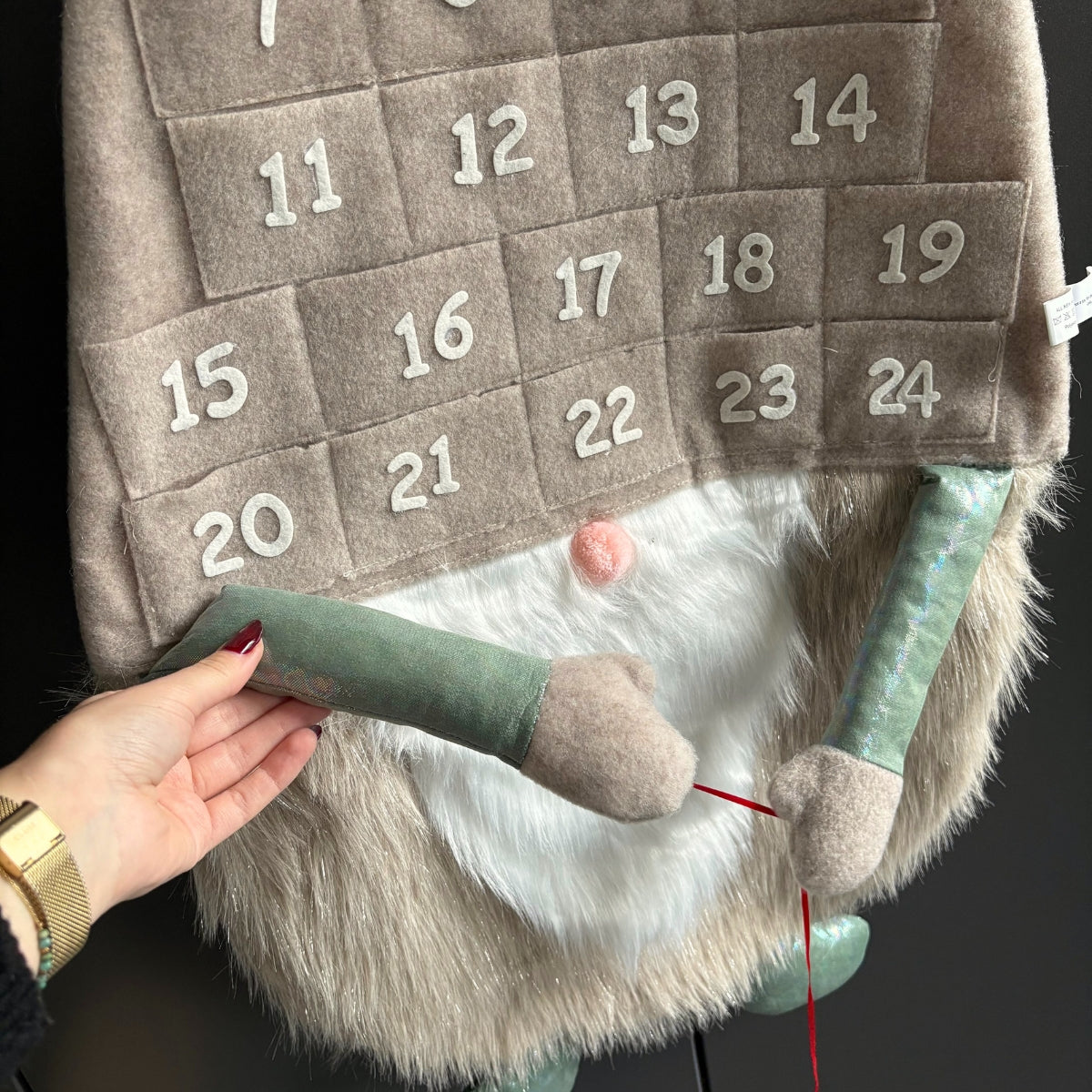 Calendrier de l’Avent « Gnome» 86 cm –Géant à poil long
