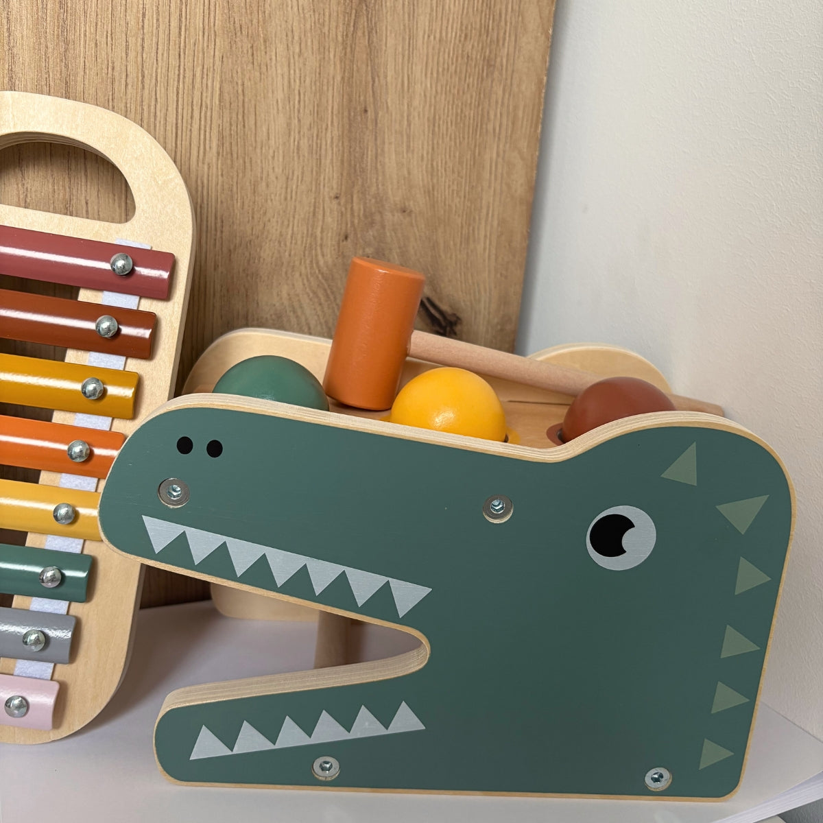 Banc à marteler avec xylophone « Safari » en bois