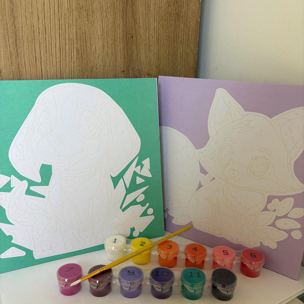 Coffret de peinture au numéro Chien & Renard