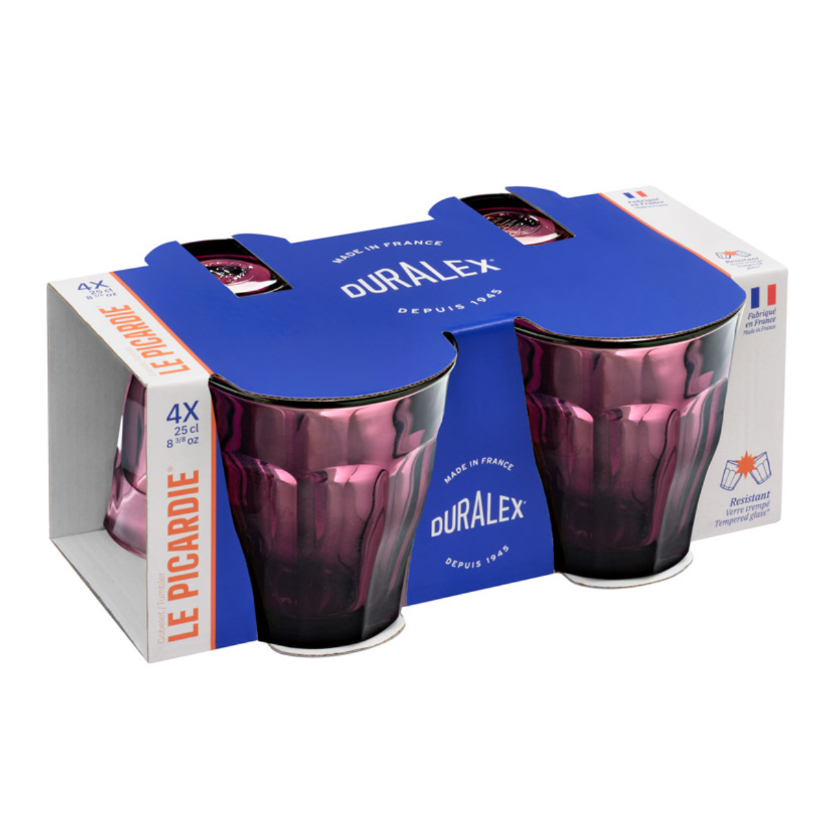 Lot de 4 verres Picardie prune - Duralex