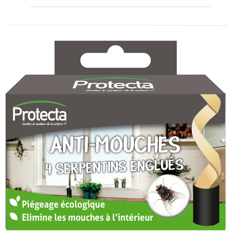 Serpentins englués anti-mouches – Lot de 4 – Piège écologique sans insecticide