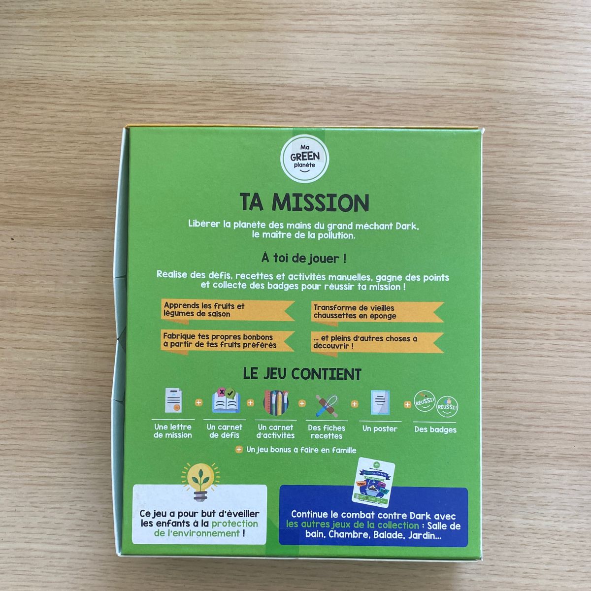 Jeu éducatif ma green maison : mission cuisine