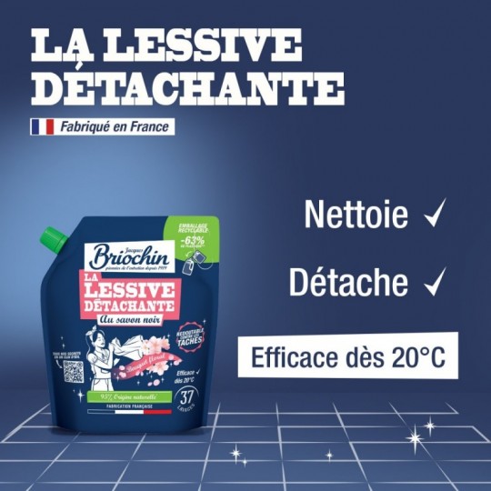 Recharge Lessive Liquide au Savon Noir – 1,7 L – 37 Lavages BRIOCHIN