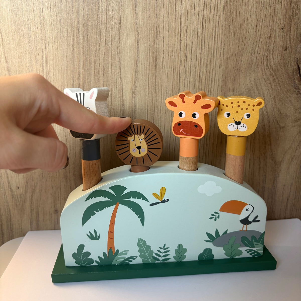 Jeu à encastrer Animaux sauteurs « Safari » en bois