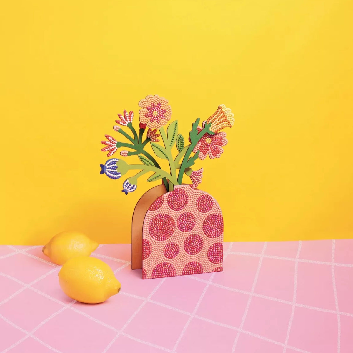Kit Vase et Fleurs à Strasser Rouge