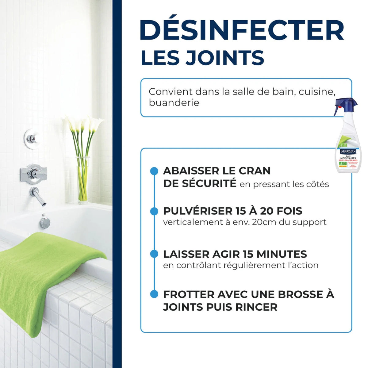Anti-moisissures pour joints et salle de bains – Starwax – 500 ml