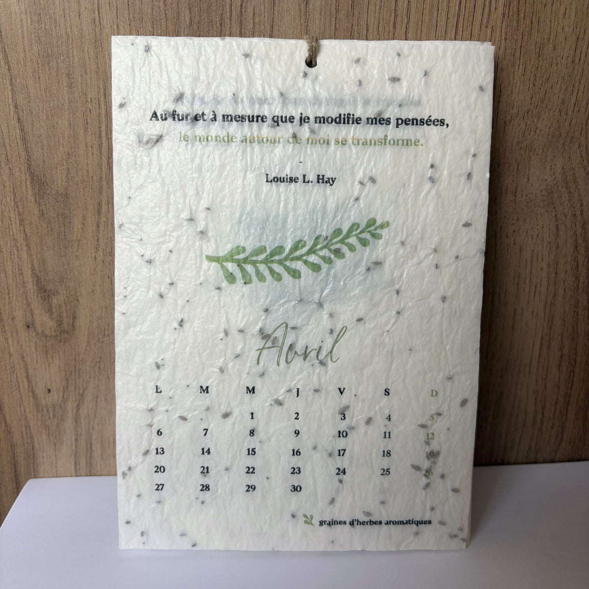 Calendrier ensemencé à planter 2026 - Citations inspirantes A5