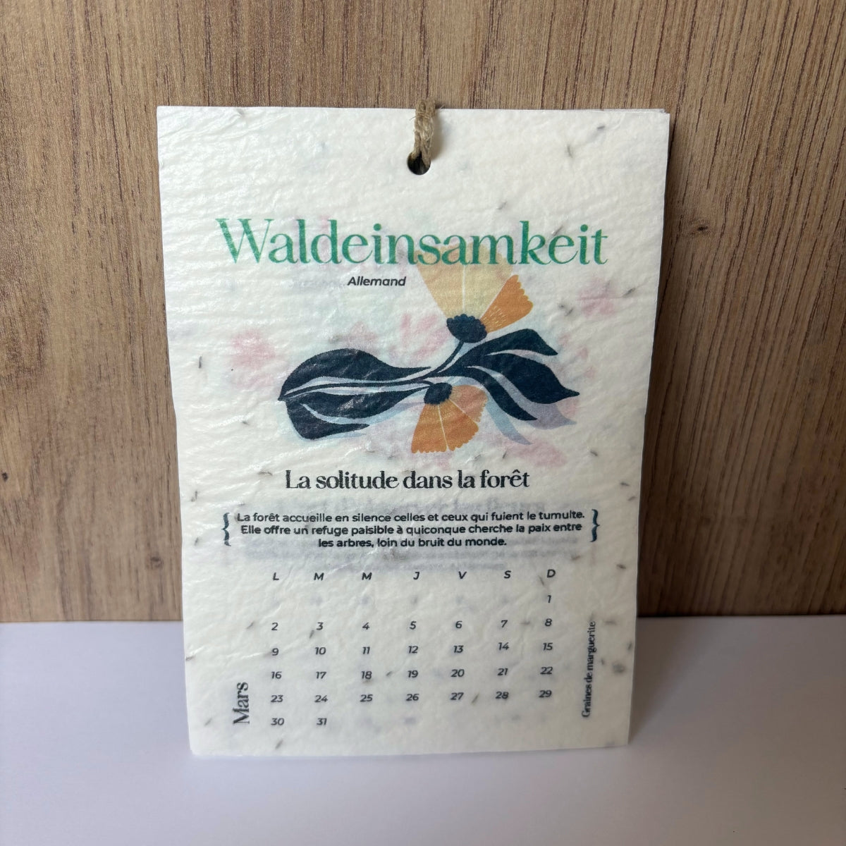 Calendrier ensemencé à planter 2026 - Mots d'ailleurs A6