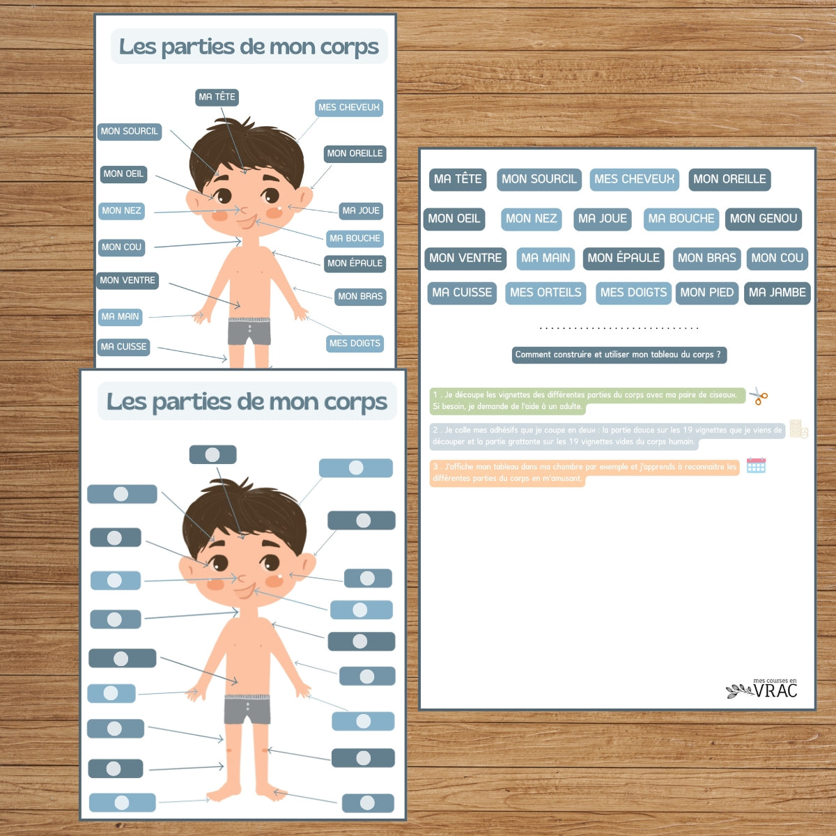 J’apprends les différentes parties de mon corps – Garçon