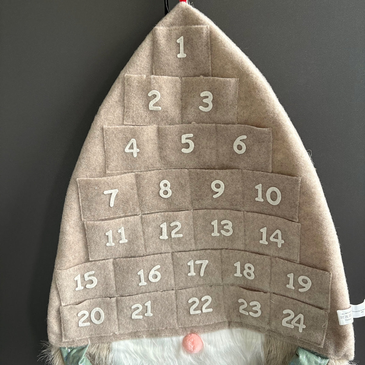 Calendrier de l’Avent « Gnome» 86 cm –Géant à poil long