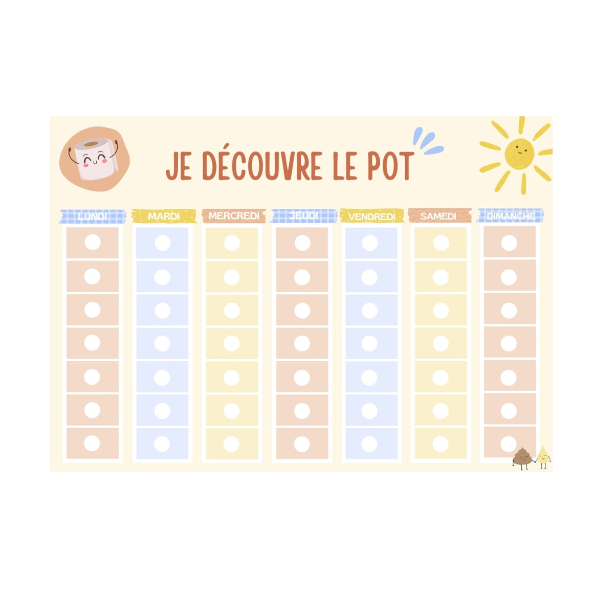 Tableau d’apprentissage & récompense propreté